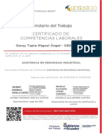 Certificado de Competencias Laborales: Garay Tapia Miguel Ángel - 0802969543