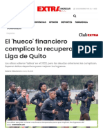 El 'Hueco' Financiero Complica La Recuperación de Liga de Quito