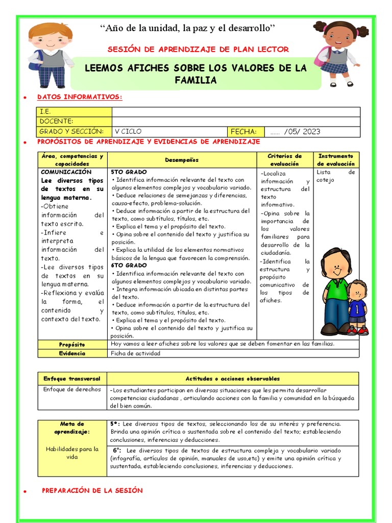 Valores de la Familia en la Educación | PDF | Póster | Razonamiento ...