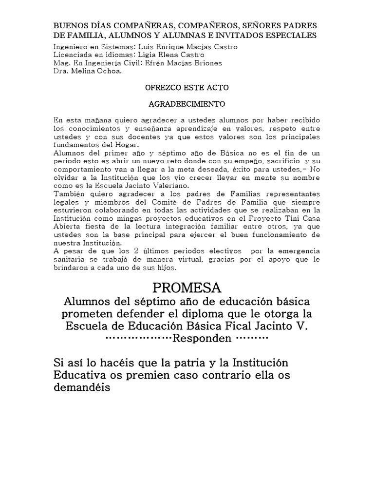 Agradecimiento a Alumnos y Padres | PDF | Salud y bienestar