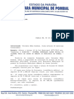 Parecer sobre alteração da Lei 1872/2019