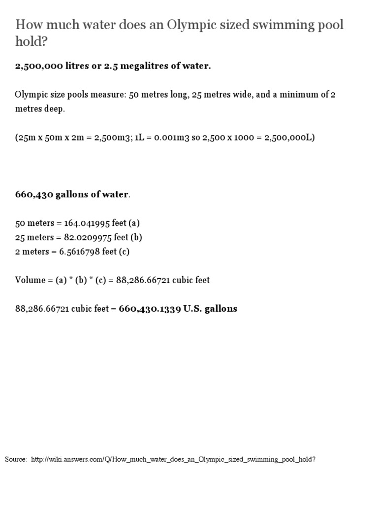 How Much Water Does An Olympic Sized Swimming Pool Hold PDF
