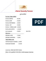Mutiara Beauty House Facial and Peeling Prices