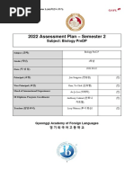 PreDP Bio 2022 Sem 2 Assessment Plan