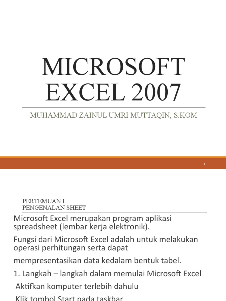 Materi 5 - Microsoft Excel | PDF