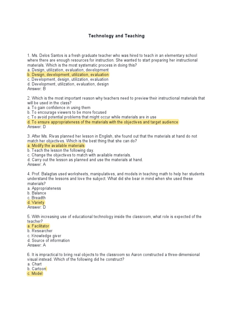 Effective Technology in Teaching Methods | PDF | Educational Assessment ...