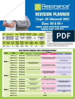 Revision Planner: Class: XII & XII+