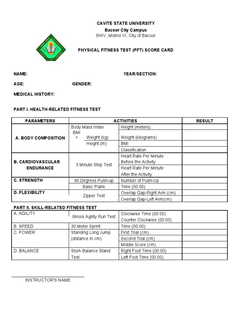 Physical Fitness Tests PDF Body Mass Index Physical Fitness