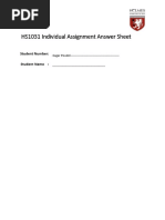 HS1031 Individual Assignment Answer Sheet T1 2023