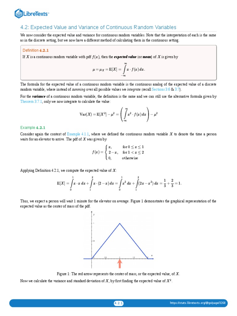 4 2 expected value and variance of continuous random variables pdf