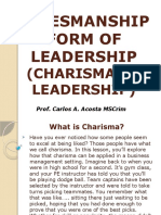 D SALESMANSHIP FORM OF LEADERSHIP CHARISMATIC LEADERSHIP