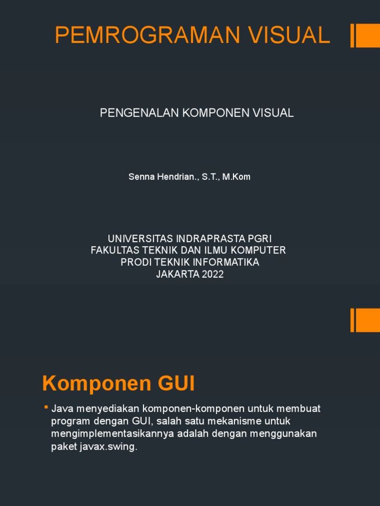 Komponen Visual dalam Pemrograman GUI | PDF