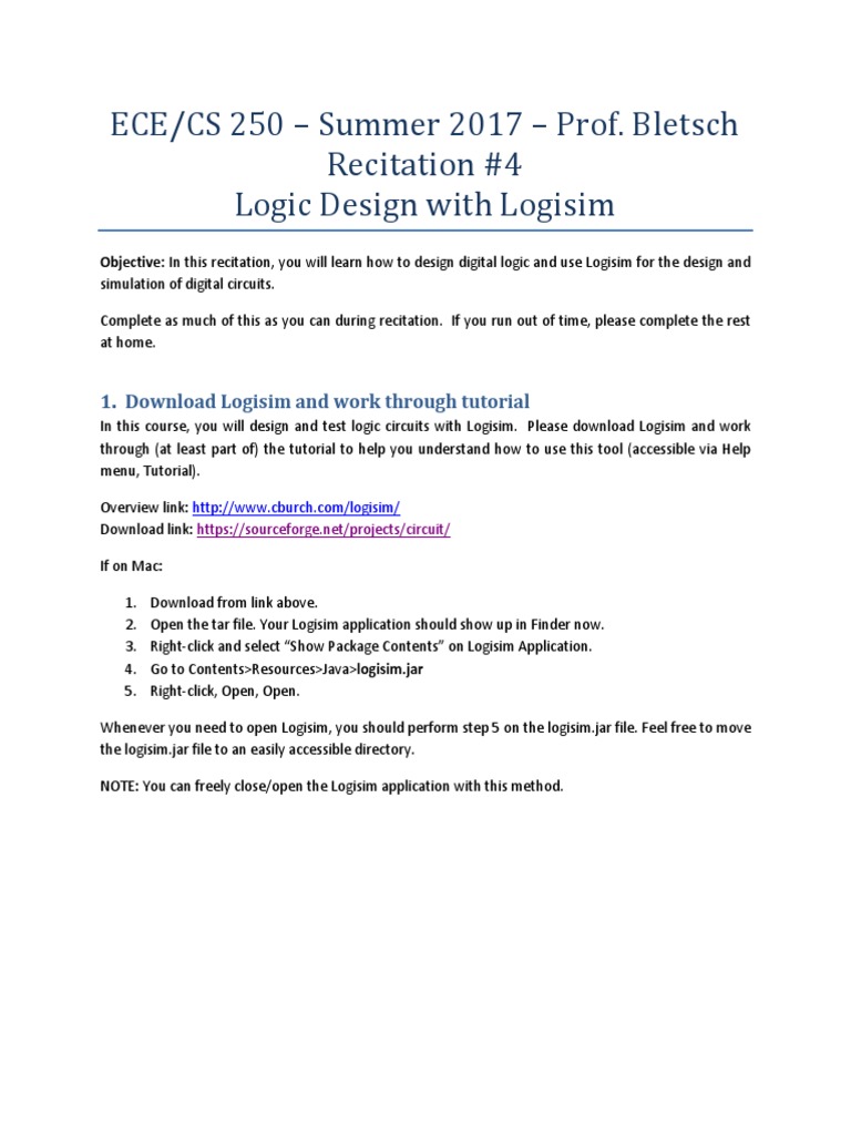 Recitation04 Logisim | PDF | Electronic Design | Computer Hardware
