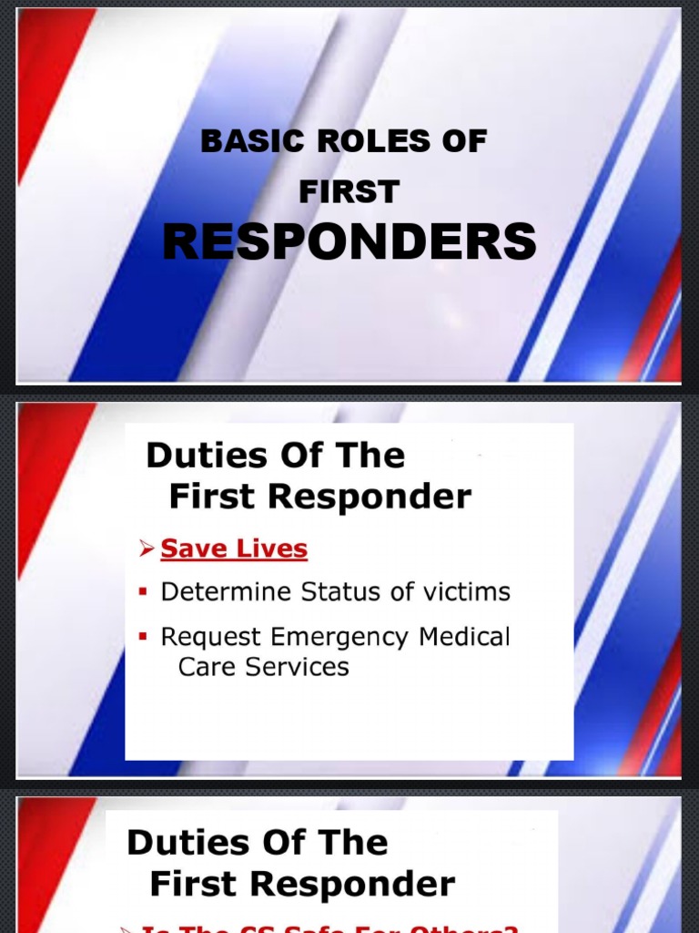 Essential Roles of First Responders | PDF