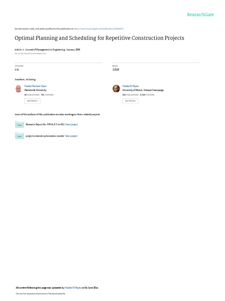 Optimal 5-1 Planning for Construction | PDF | Mathematical Optimization ...