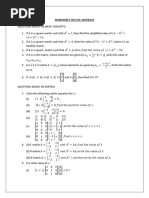 Worksheet On CH3 Matrices