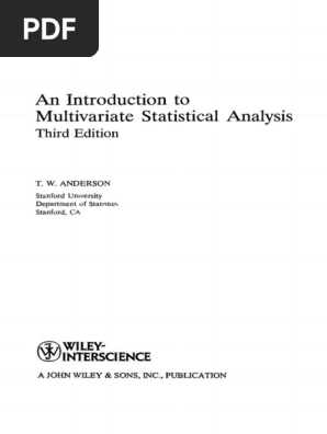 An Introduction To Multivariate Statistical Analysis (Anderson T.W