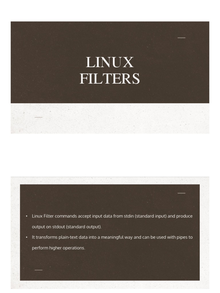 Linux Filters PDF Filename Text File