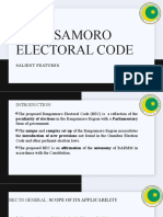 Bangsamoro Electoral Code Salient Features-2022 Version