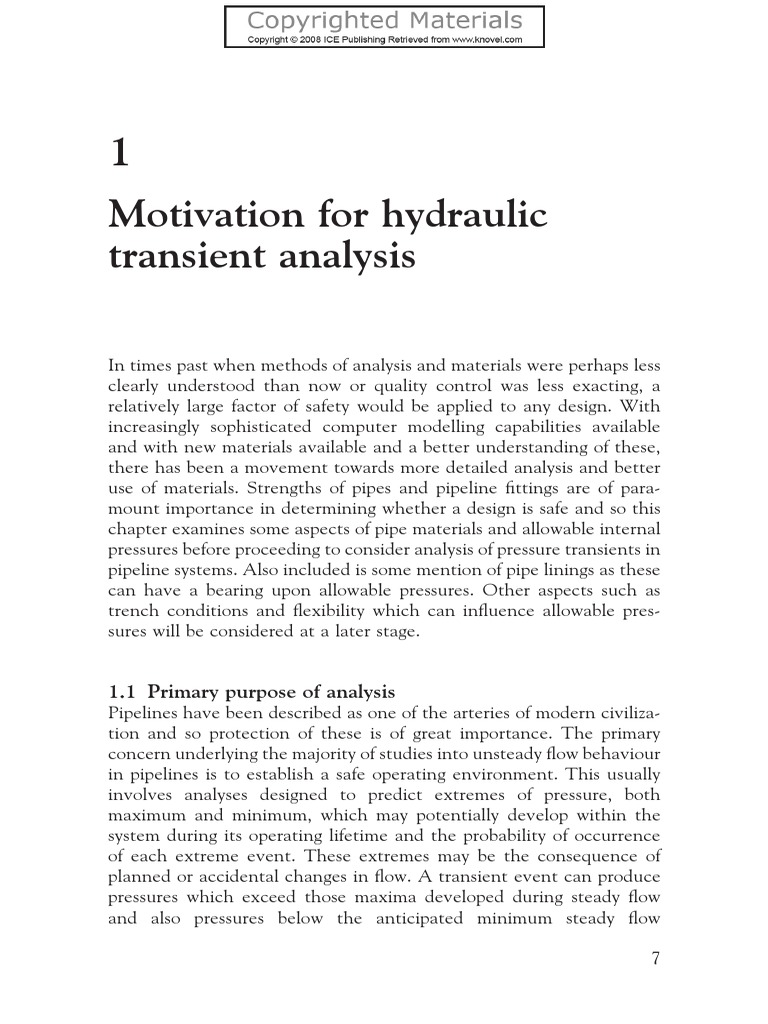 Hydraulic Transient Analysis Overview | PDF | Polyethylene | Pipe ...