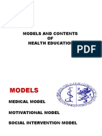 Models and Content of Health Education