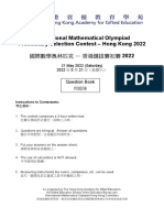 International Mathematical Olympiad Preliminary Selection Contest - Hong Kong 2022 國際數學奧林匹克 - 香港選拔賽初賽 2022