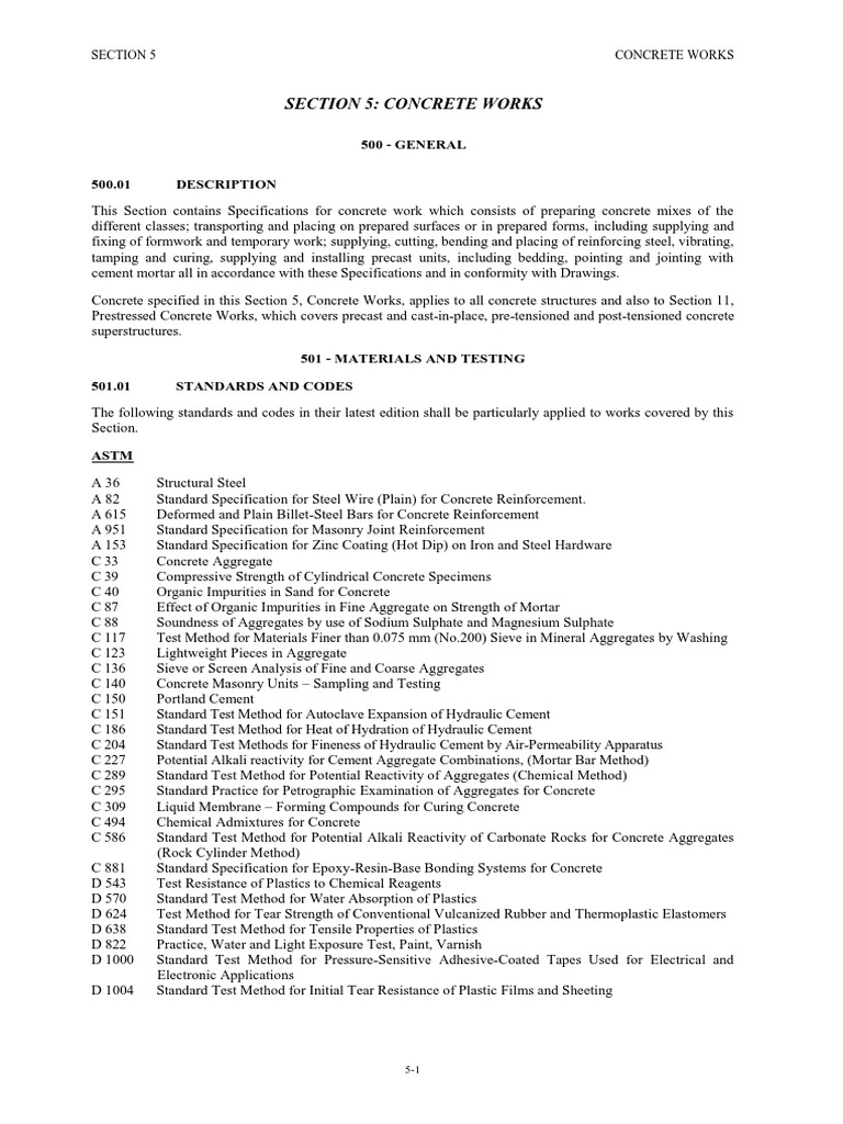 Concrete Works Specs | PDF | Concrete | Construction Aggregate