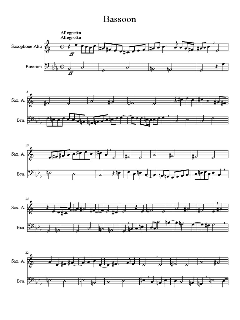Bassoon Duet PDF American Popular Music Classical Music
