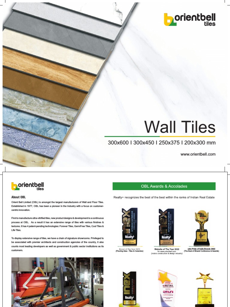 Orientbell Wall Tiles Catalogue 2023 | PDF | Tile | Architectural Elements