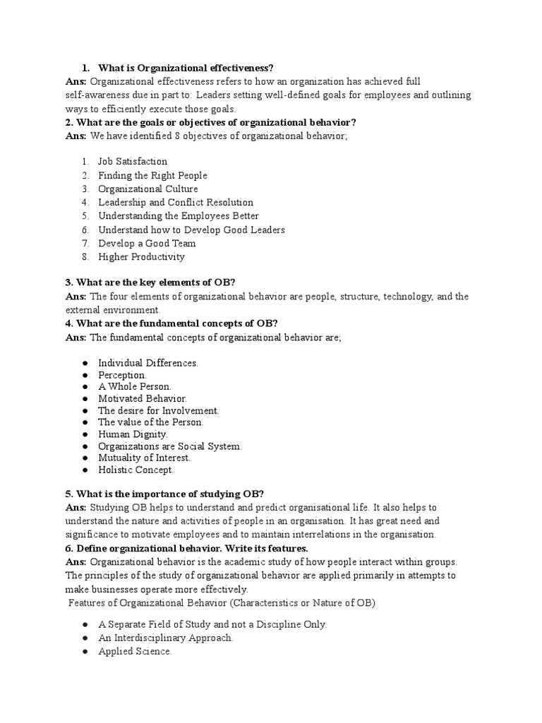Understanding Organizational Behavior Concepts | PDF | Decision Making ...