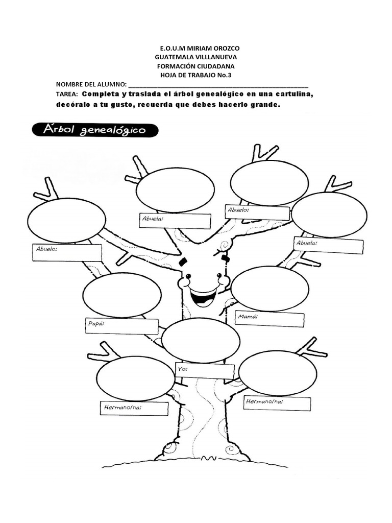 Hojas De Trabajo Del árbol Genealógico En Español