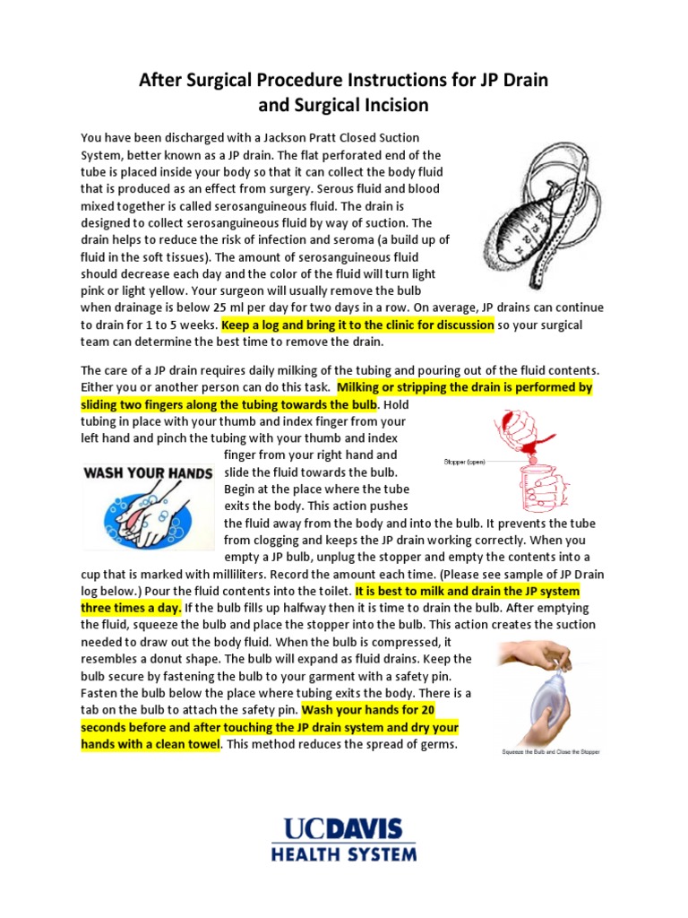 JP Instructions | PDF | Surgery | Medical Specialties