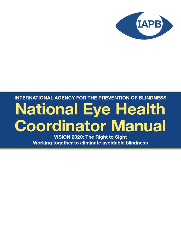 National Eye Health Coord Manual PDF Non Governmental Organization Visual Impairment