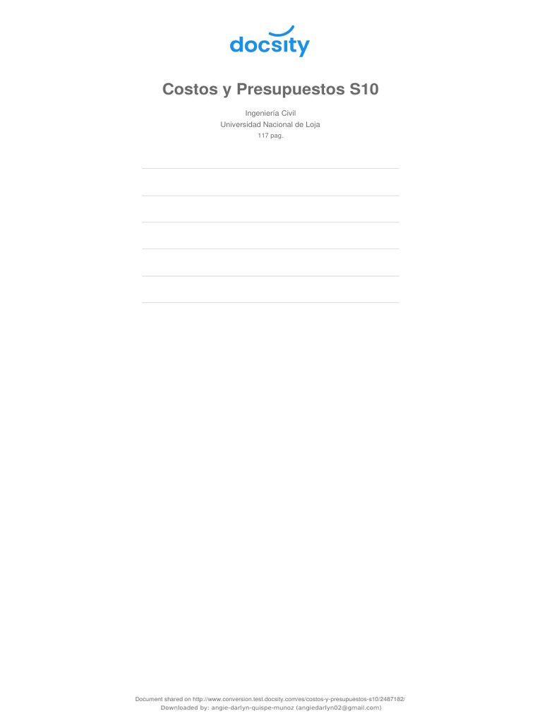 Docsity Costos y Presupuestos s10 | PDF | Presupuesto | Ingeniero civil