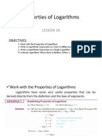 Lesson 34 - Properties of Logarithms