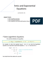 Lesson 35 - Logarithmic and Exponential Equations