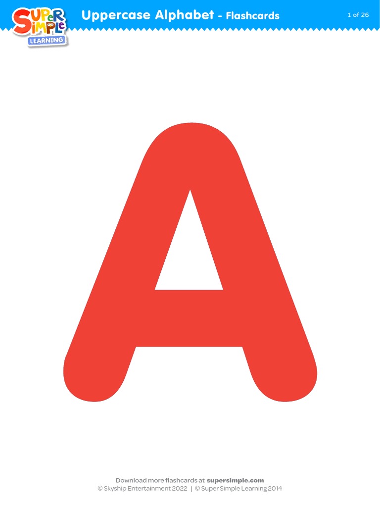 Supersimple Uppercase Alphabet Flashcards PDF Learning Methods 