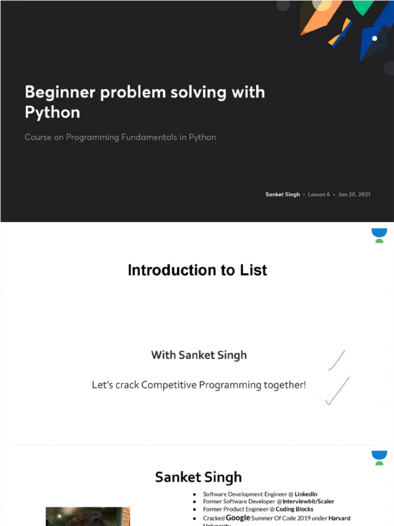 Beginner Problem Solving With Python With Anno | PDF image.