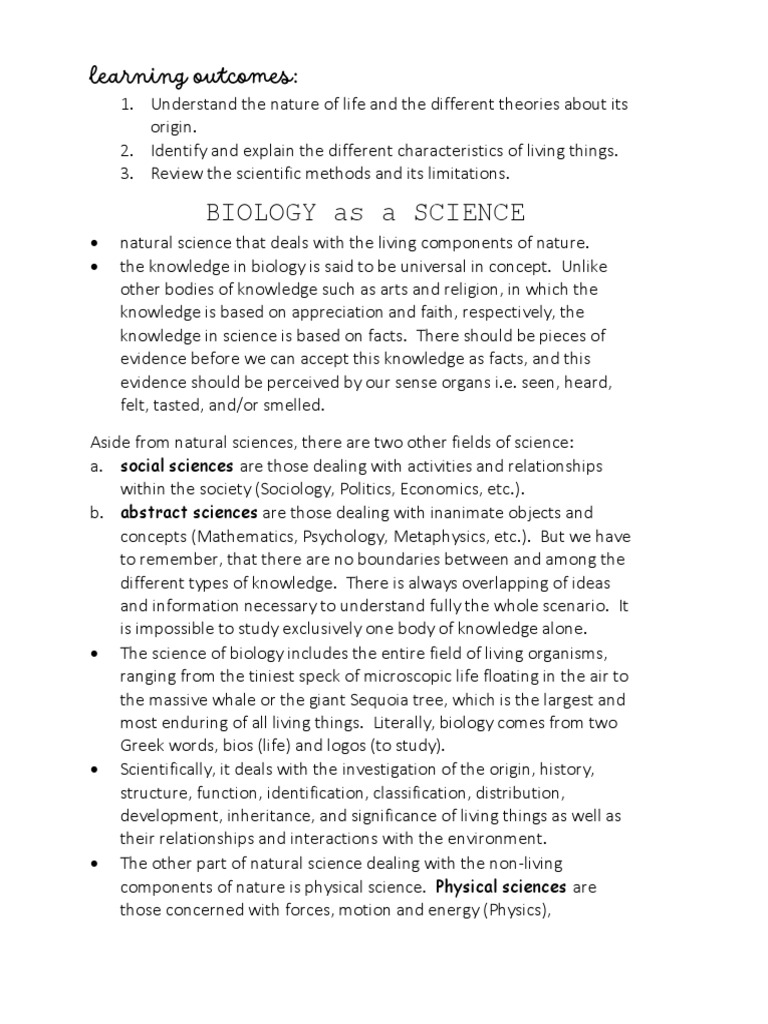 BIOL111 Introduction To Biology Lecture Notes | PDF | Scientific Method ...