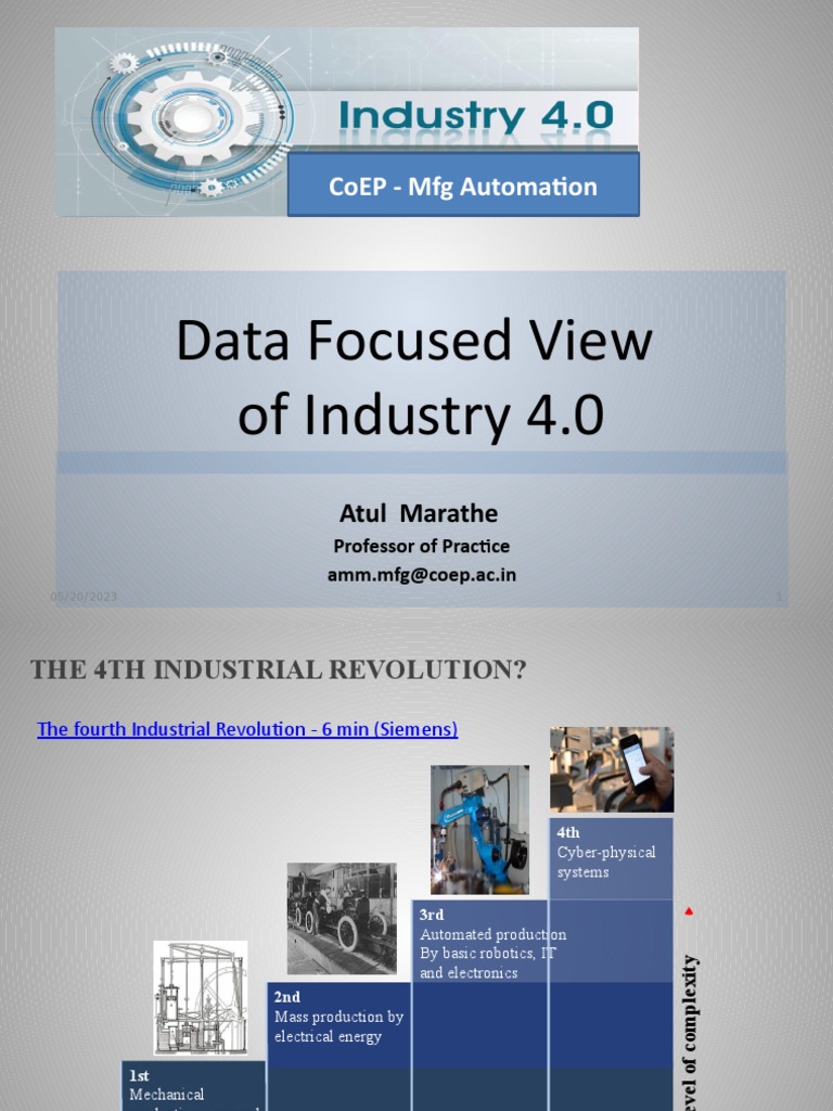 Industry 4.0 - Data Focus CoEP | PDF | Internet Of Things | Data