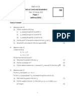 TEST 9. Lines-Quadratics (2022)