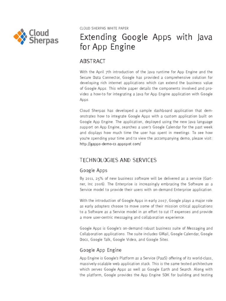 Extending Google Apps With Java For App Engine | PDF | Web Application ...