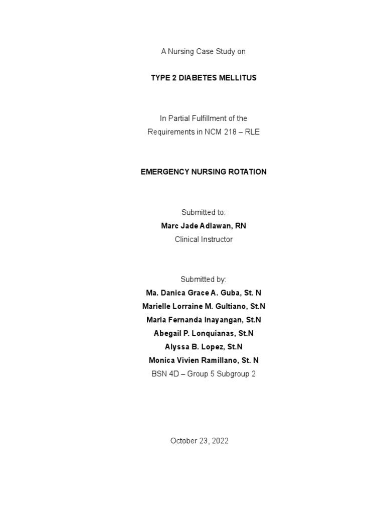Type 2 Diabetes Mellitus Case Study | PDF | Pancreas | Diabetes