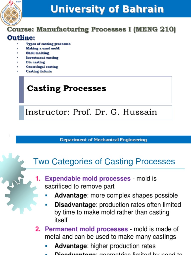 2 Casting Processes PDF PDF Casting (Metalworking) Metalworking