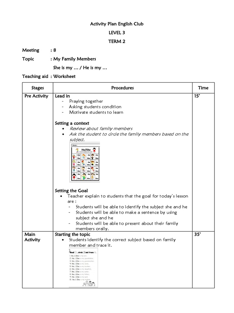 Activity Plan English Club Level 3 Meeting 8 Sem 2 PDF