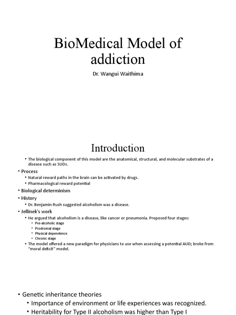 WEEK 5 Biomedical Model of Addiction PDF Reward System Brain