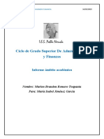 Informe en El Ciclo de Grado Superior de Administración y Finanzas