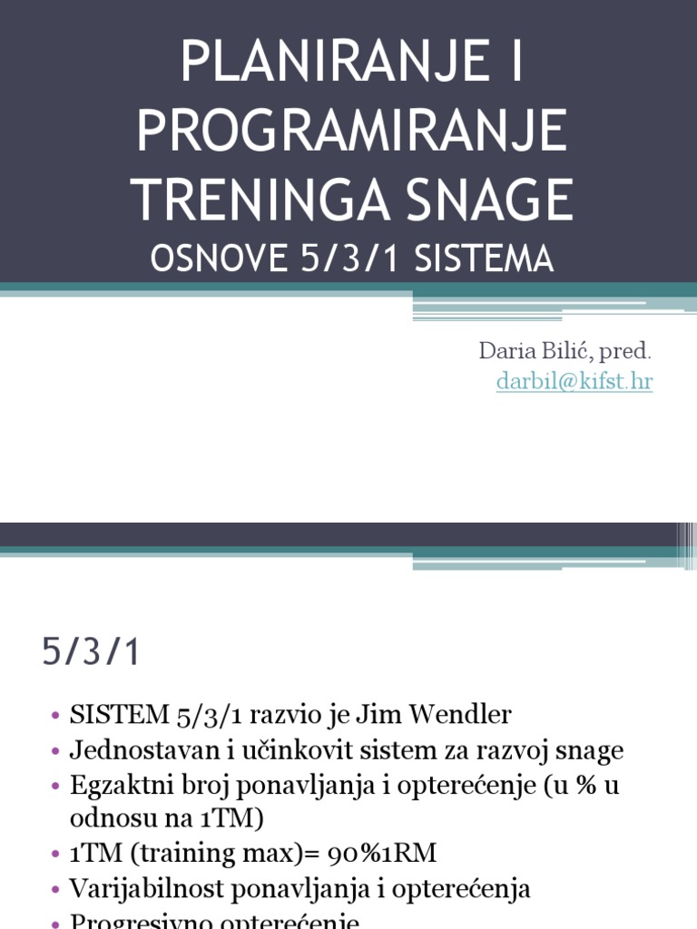 Programiranje Treninga Snage. Jim Wendler | PDF