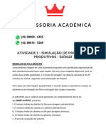 Atividade 1 - Simulação de Processos Produtivos - 52 2023