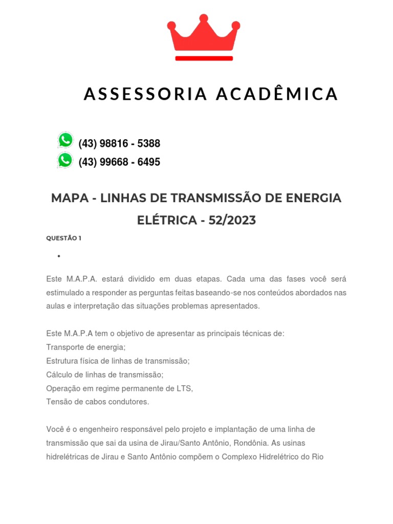 Mapa - Linhas de Transmissão de Energia Elétrica - 52 2023 | PDF